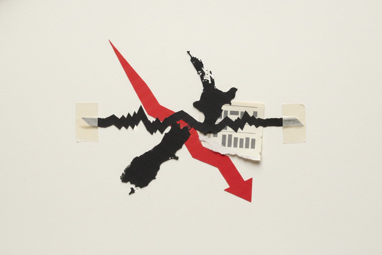 A financial chart or news headline regarding New Zealand stock market performance.