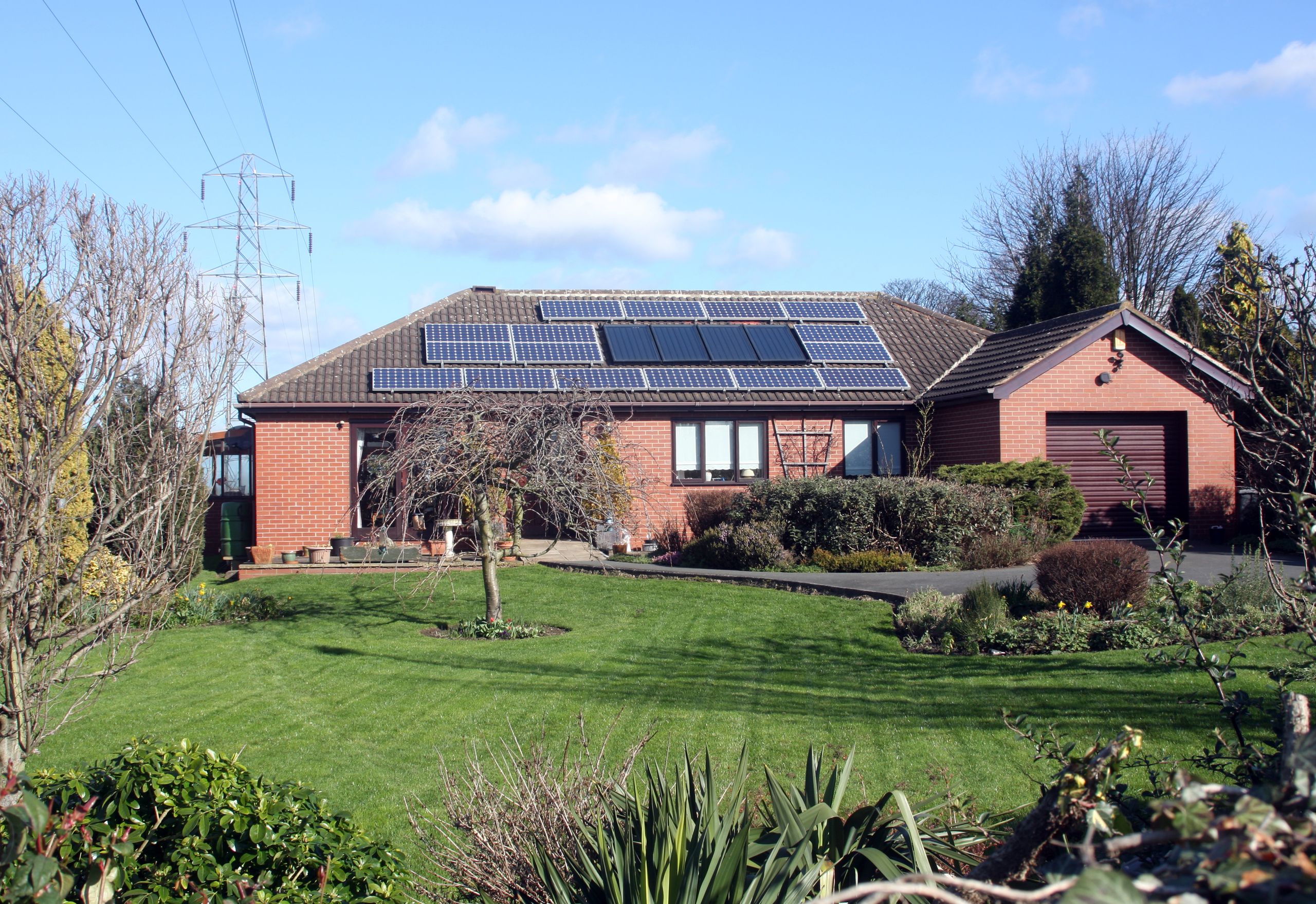 A stylized graphic or text block asking about what to do after buying a house with solar panels.