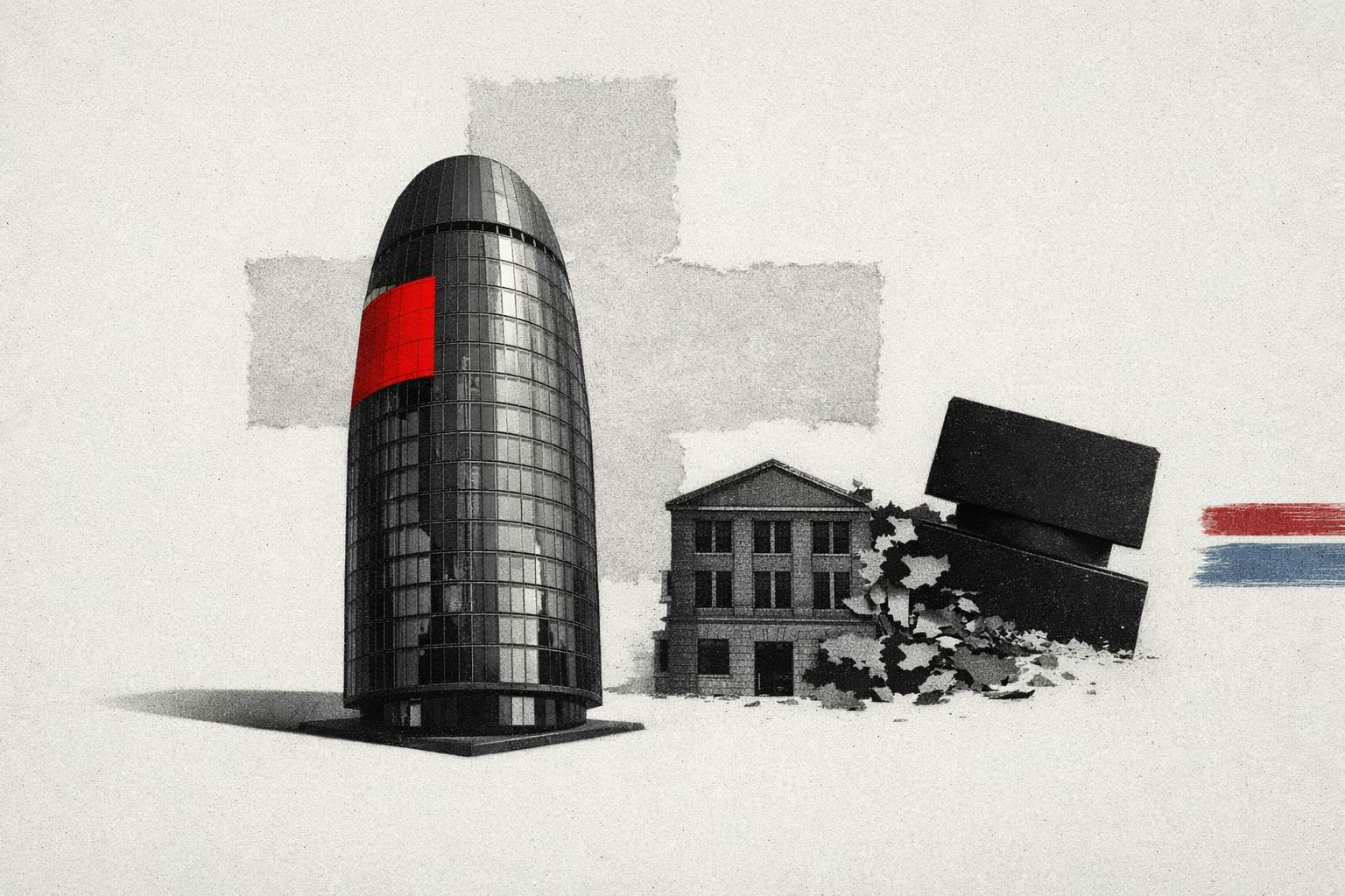 A wide shot of the Swiss financial landscape symbolizing economic stability and corporate success.