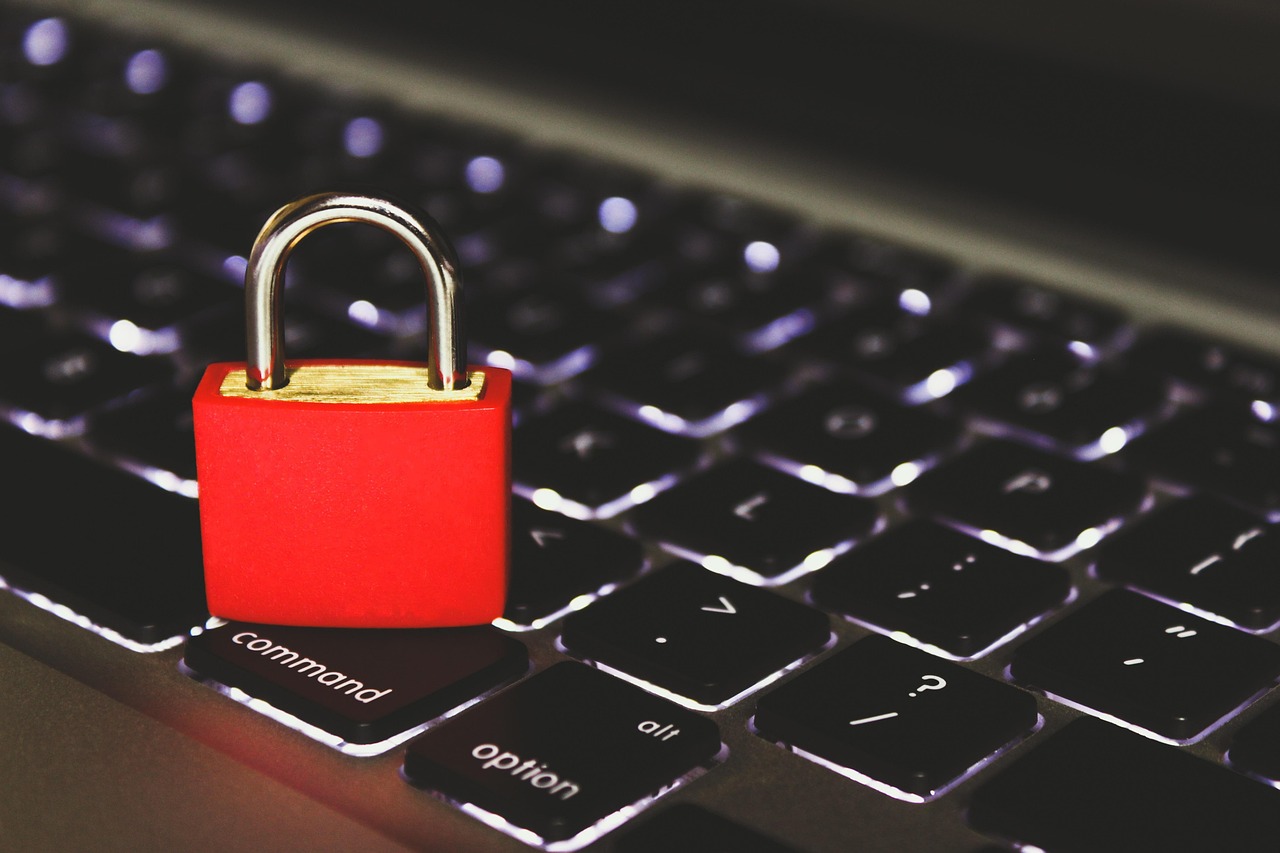 A laptop showing a secure digital padlock symbol representing encrypted tax portals.